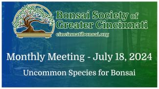 Embedded thumbnail for BSGC Monthly Meeting - July 2024 featuring Unusual Species for Bonsai